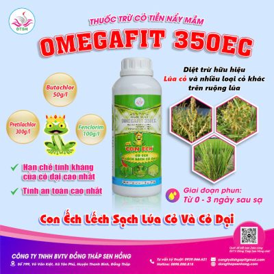 Hình 1. Sản phẩm diệt mầm Omegafit 350EC hiệu Con Ếch